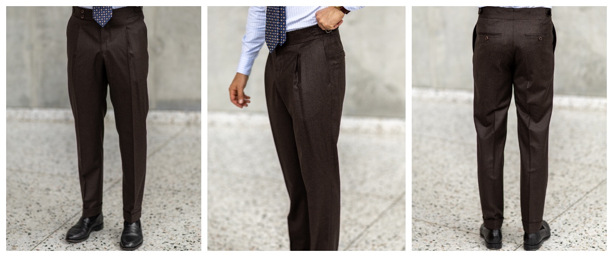 MODA MĘSKA Spodnie Flanelowe Męskie Modena – flanela Vitale Barberis Canonico | 4Gentleman