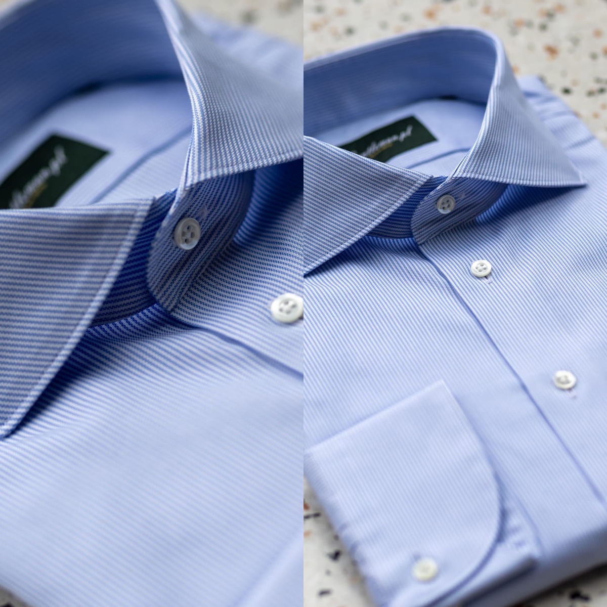 Bawełniana Koszula Easy Iron w Drobny Prążek