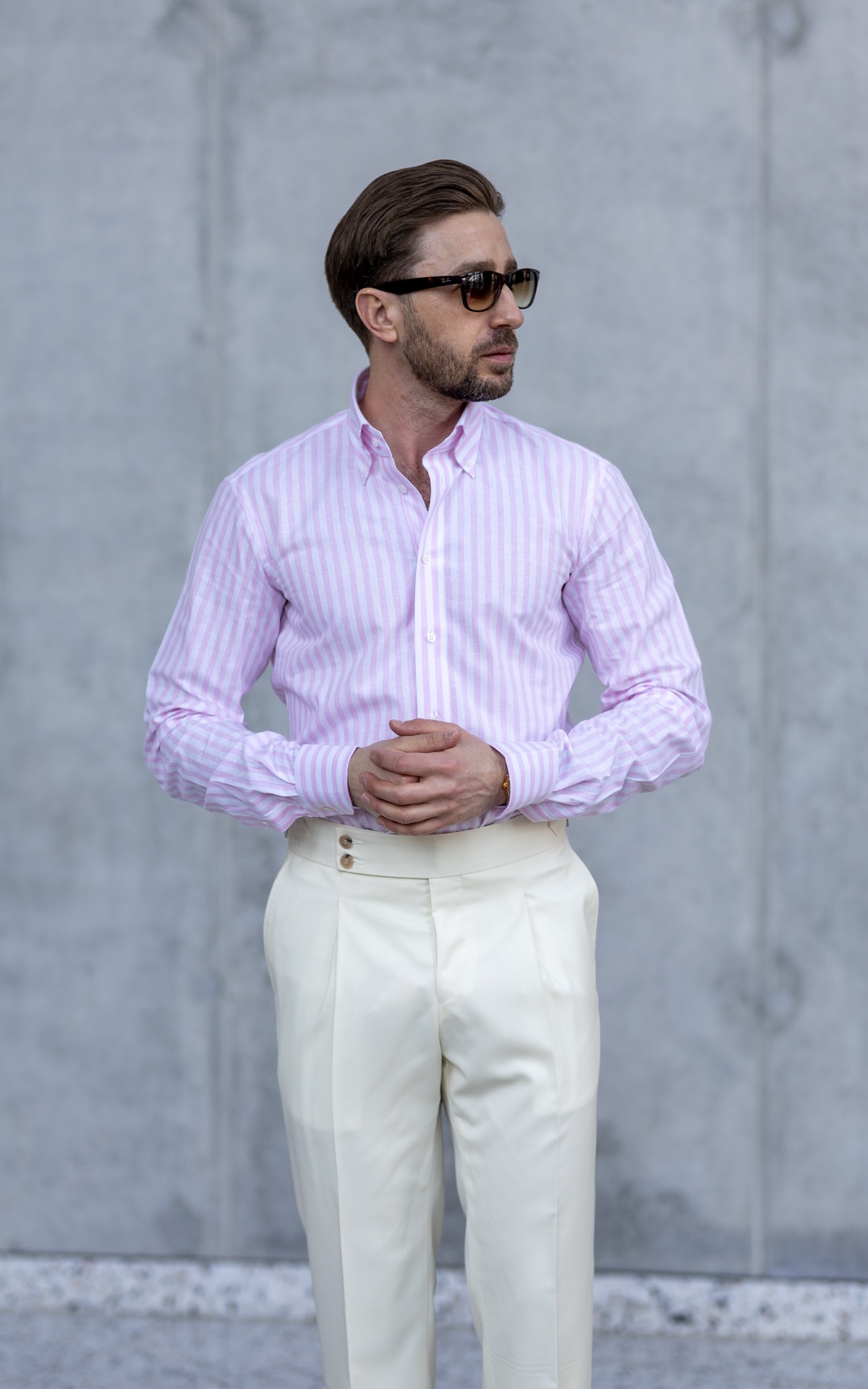 Spodnie Śmietankowe Modena Tropik