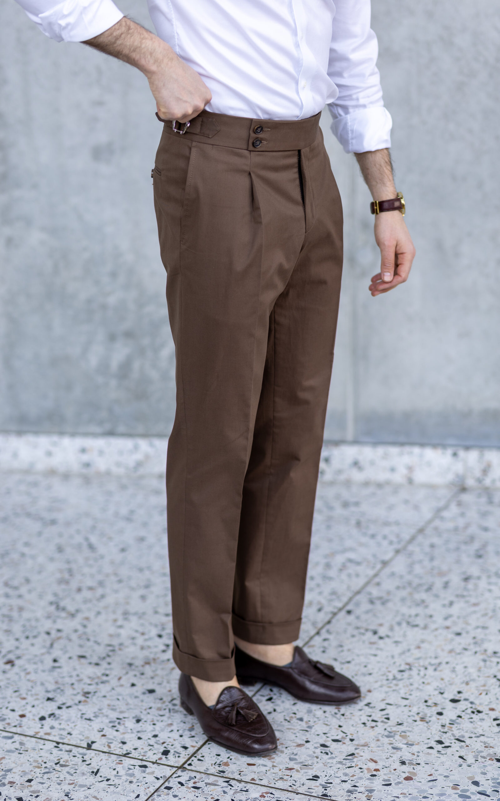 Spodnie Bawełniane Modena Brąz